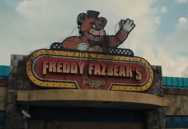 A sign for Freddy Fazbear's in the first Five Nights at Freddy's movie